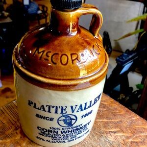 Mc cormick  platte valley corn whiskey bottle
